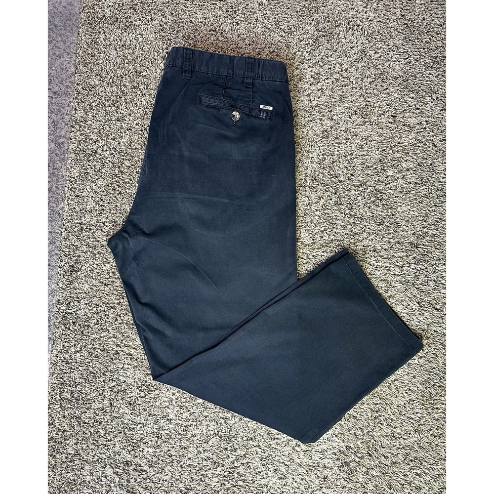 Meyer Oslo Mens Chino Trousers W44 L29 Pants Navy Modern Stretch EU 60